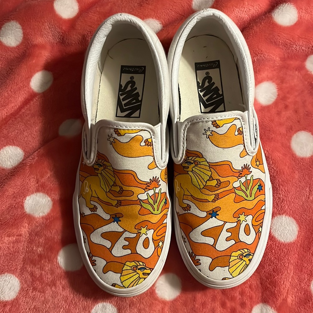 Vans customs zodiac Leo slip on shoes